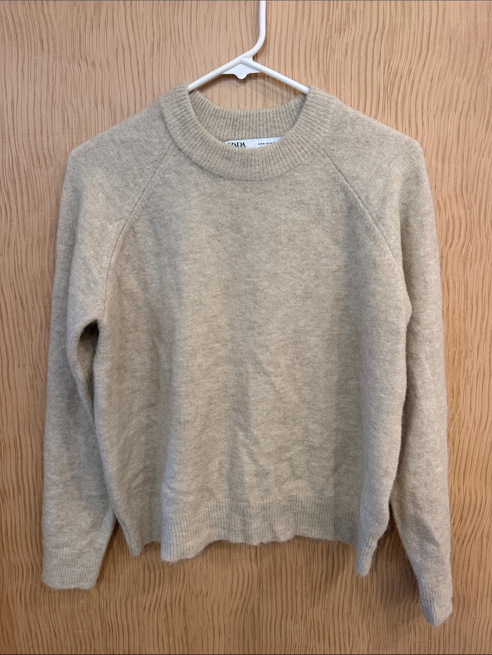 Zara Beige Crewneck Sweater